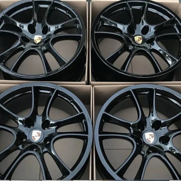 Gloss Black 76mm, fits Porsche  Wheel rims Wheel Center Caps 7L5601149 7… - Picture 2 of 3